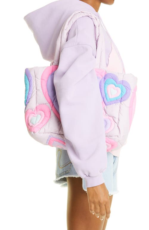 Erl Heart Quilted Down Puffer Tote In Multi