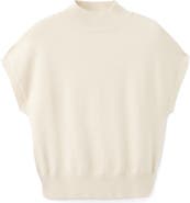 MANGO Metallic Mock Neck Short Sleeve Sweater