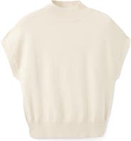 MANGO Metallic Mock Neck Short Sleeve Sweater