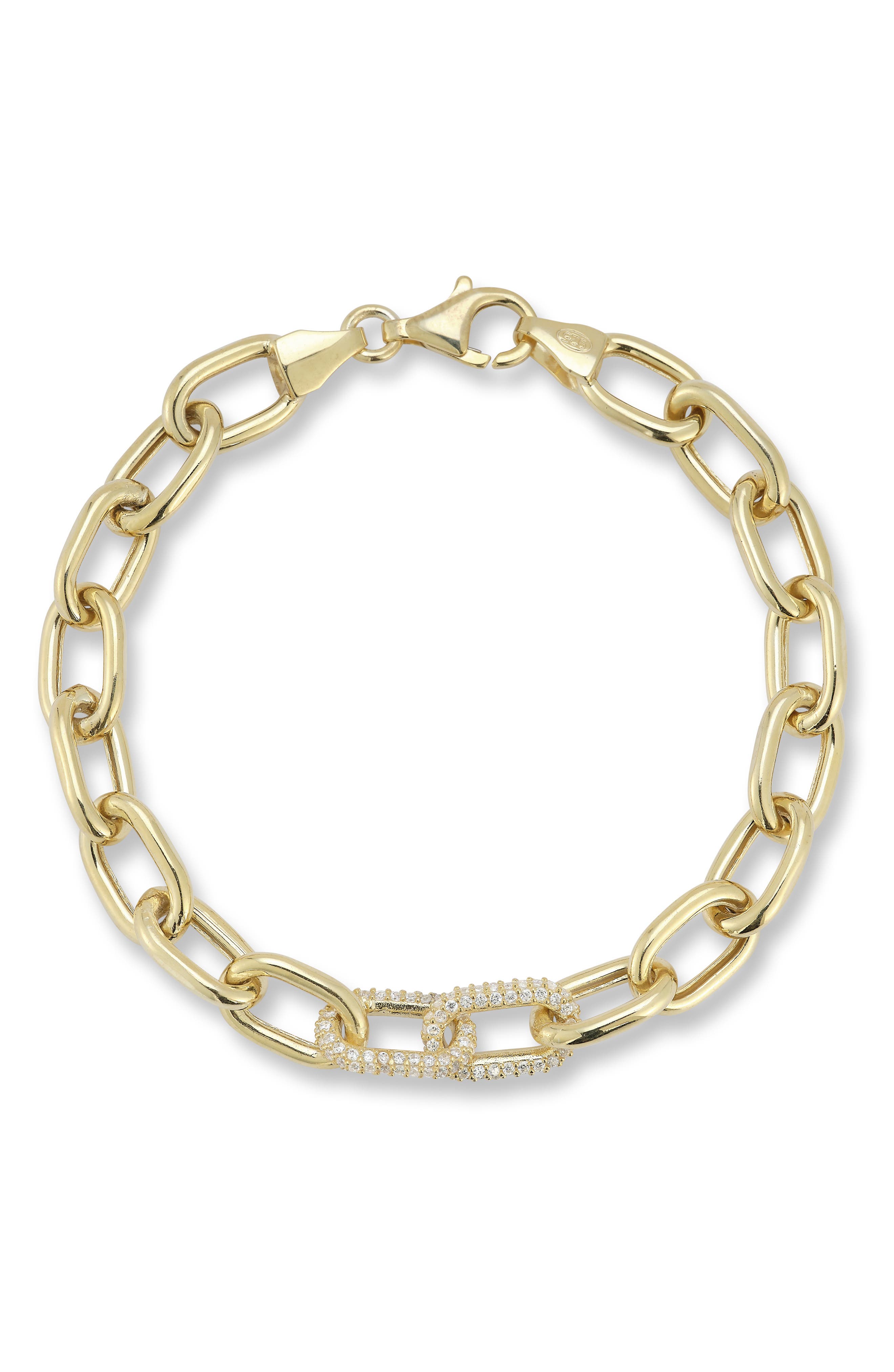 CHLOE AND MADISON CZ Pavé Open Link Chain Bracelet