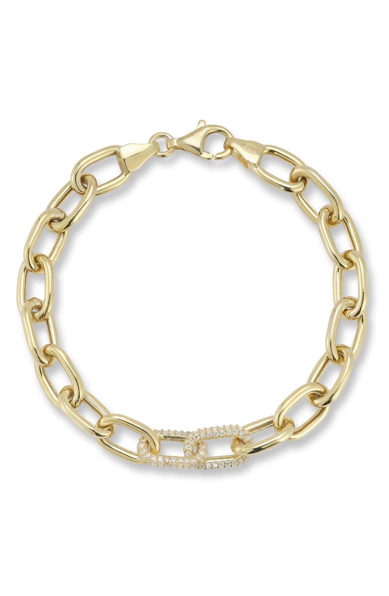 CHLOE AND MADISON CZ Pavé Open Link Chain Bracelet, Main, color, Gold