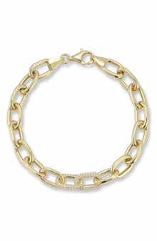 CHLOE AND MADISON CZ Pavé Open Link Chain Bracelet