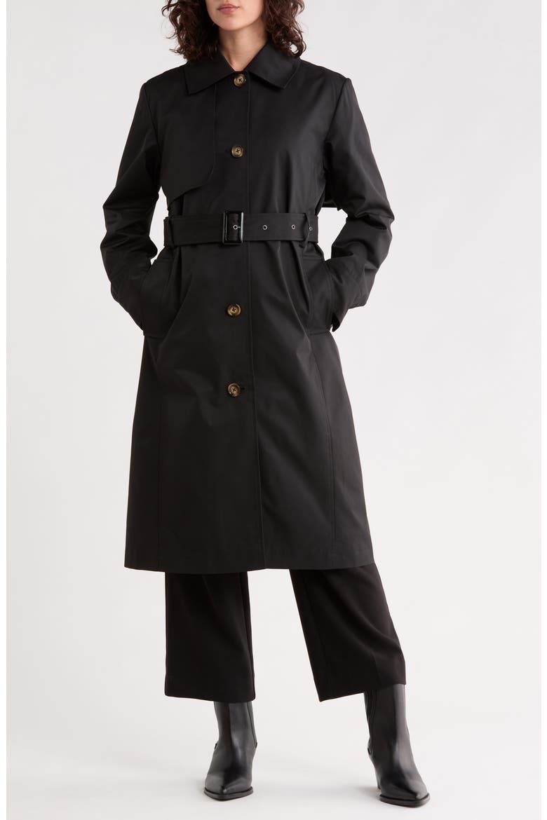 Long Trench Coat, Main, color, BLACK