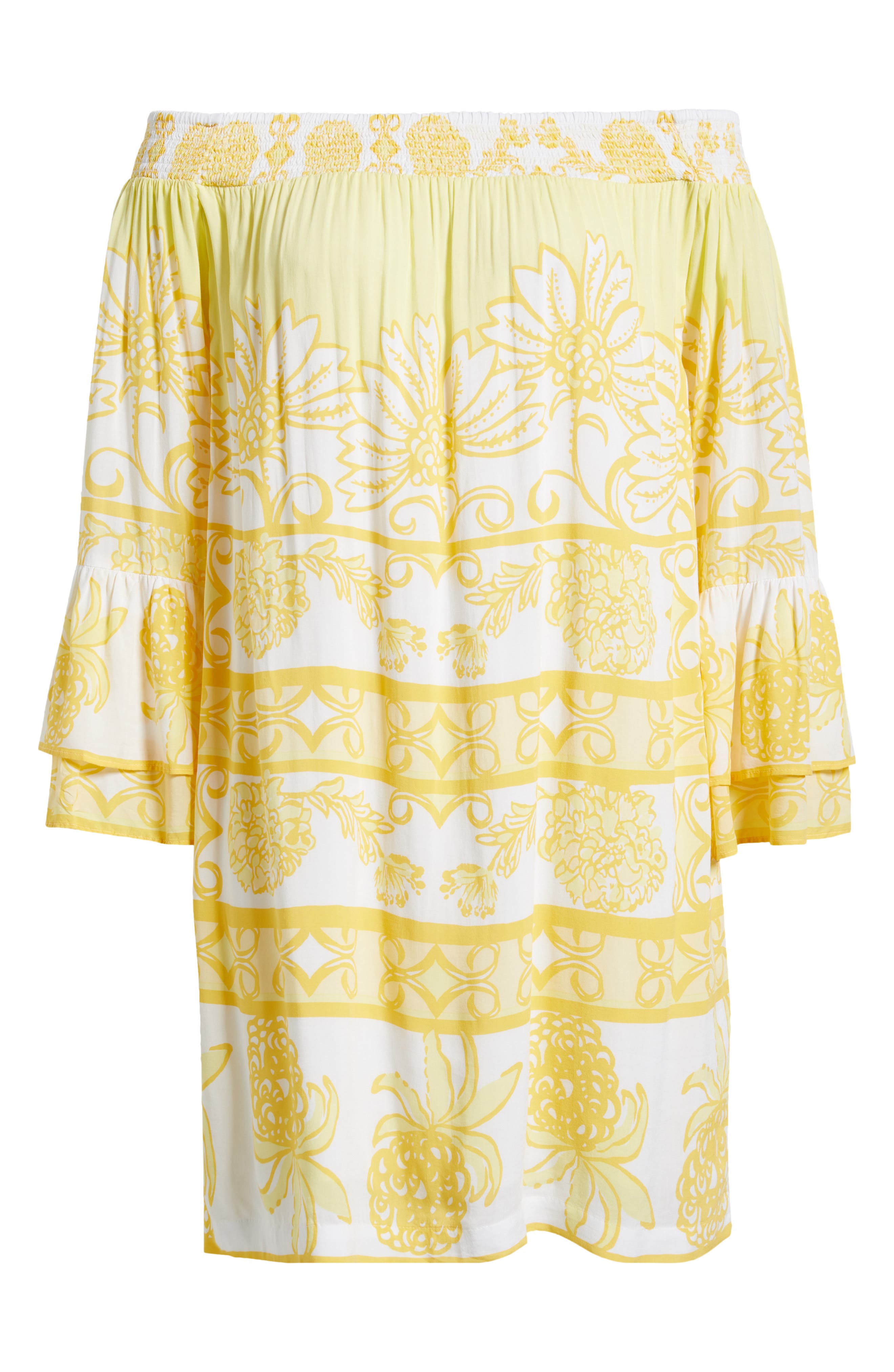 ま*お様 GIRO EMPIRE ACCハイライトイエロー　43 新品 Kaori Off the Shoulder Long Sleeve Shift Dress (Women) | Nordstrom