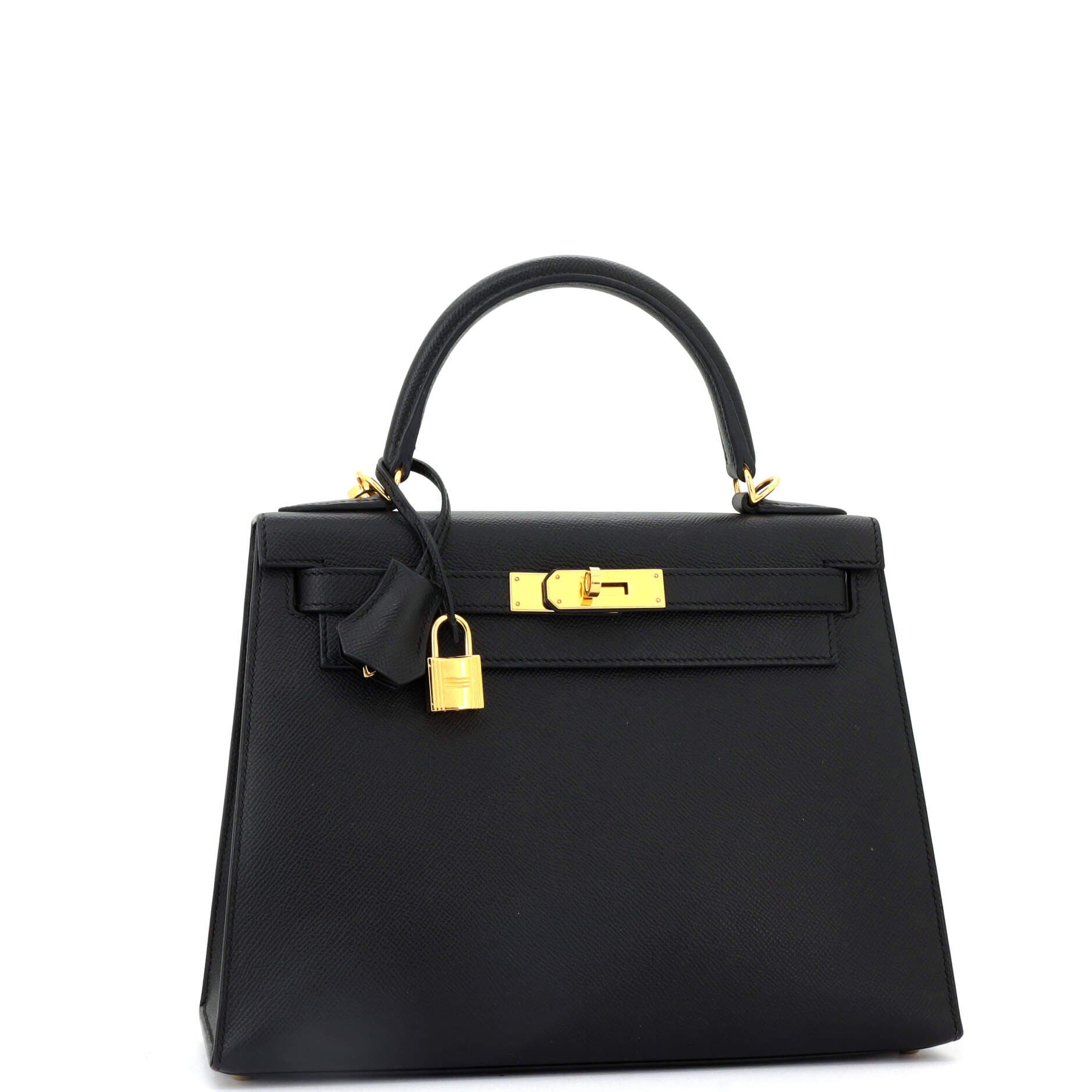 Pre-Owned Hermes Kelly Handbag Black Epsom with Gold Hardware 28, Alternate, color, Noir