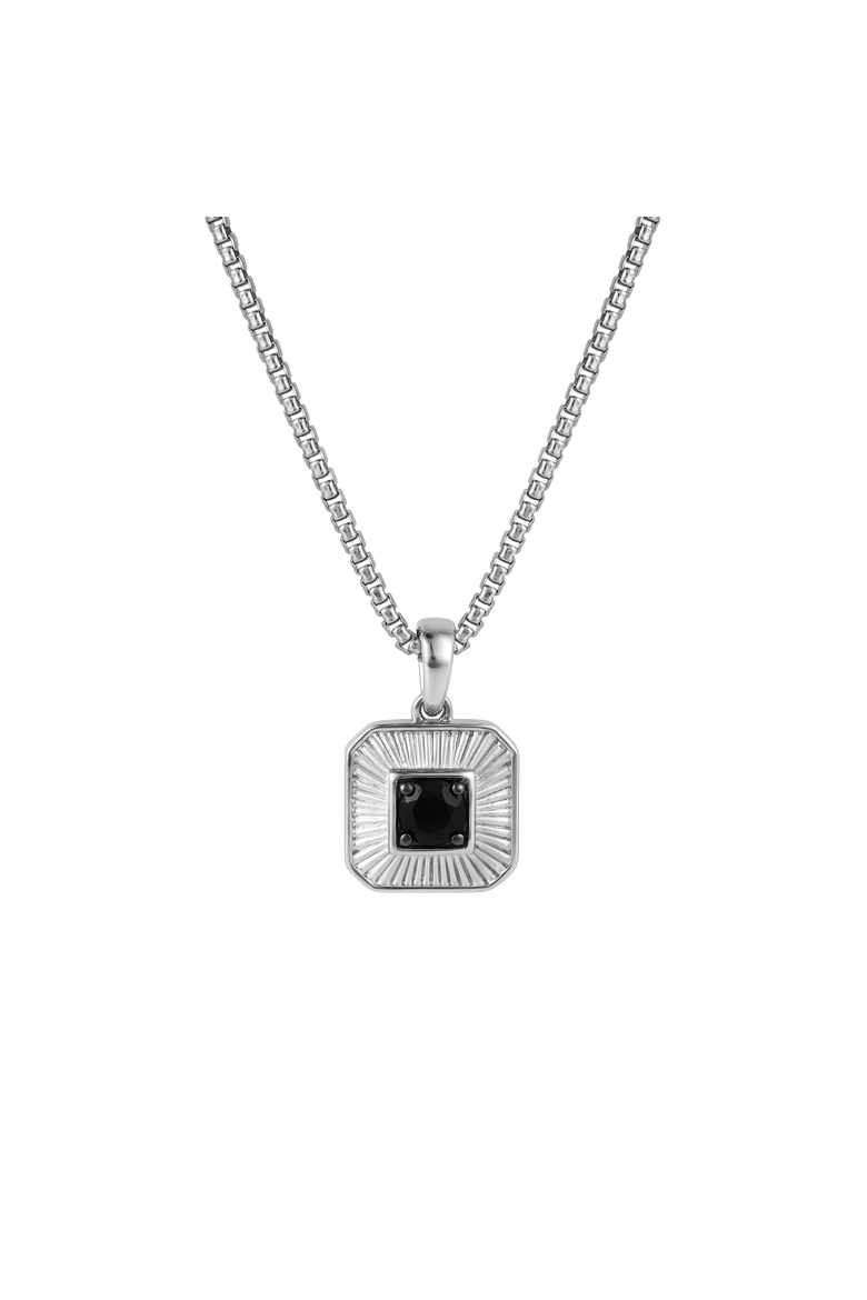 Kuroi 0.45CT Round Black Spinel Pendant 925 Silver, Main, color, Sterling Silver