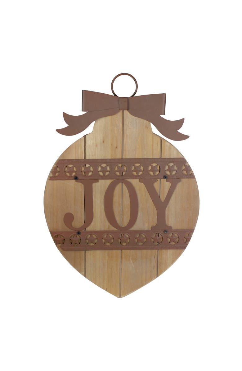 Northlight Rustic JOY Christmas Ornament Wall Sign - 17.25", Main, color, Beige