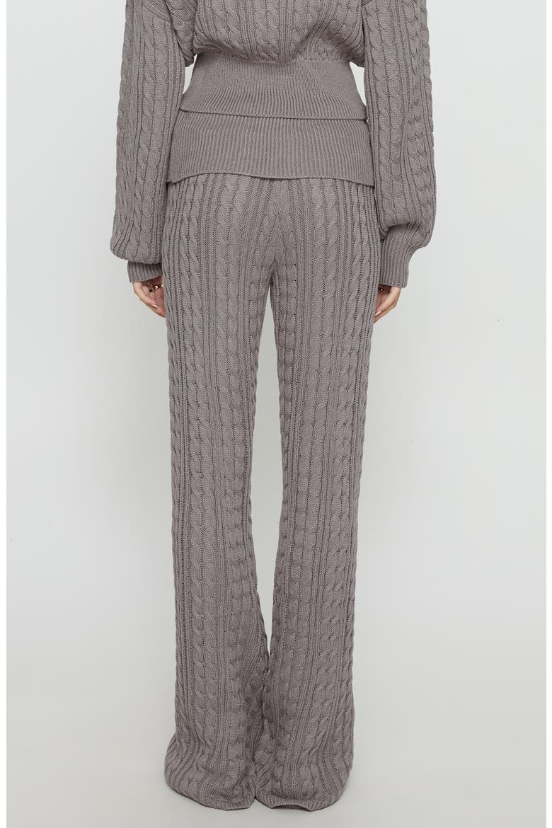 Baleigh Cable Stitch Foldover Pants, Alternate, color, GREY