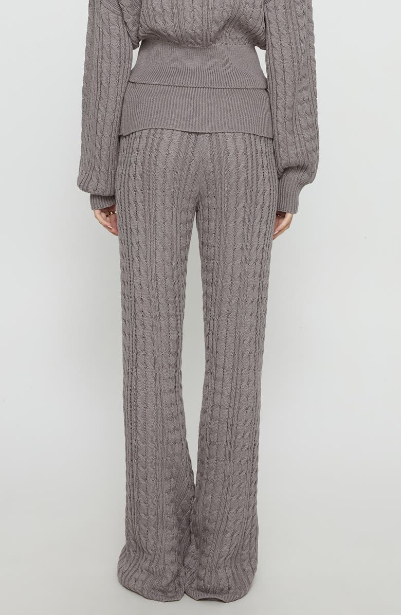 Princess Polly Baleigh Cable Stitch Foldover Pants, Alternate, color, Grey