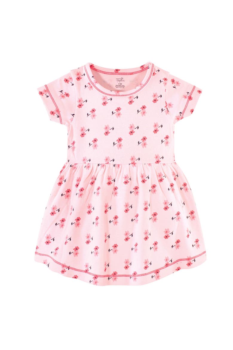 Organic Cotton Short-Sleeve and Long-Sleeve Dresses, Alternate, color, Coral Garden