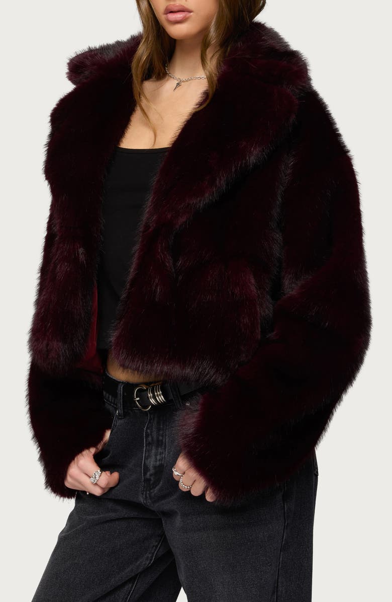 EDIKTED Kamilah Oversize Faux Fur Coat, Alternate, color,