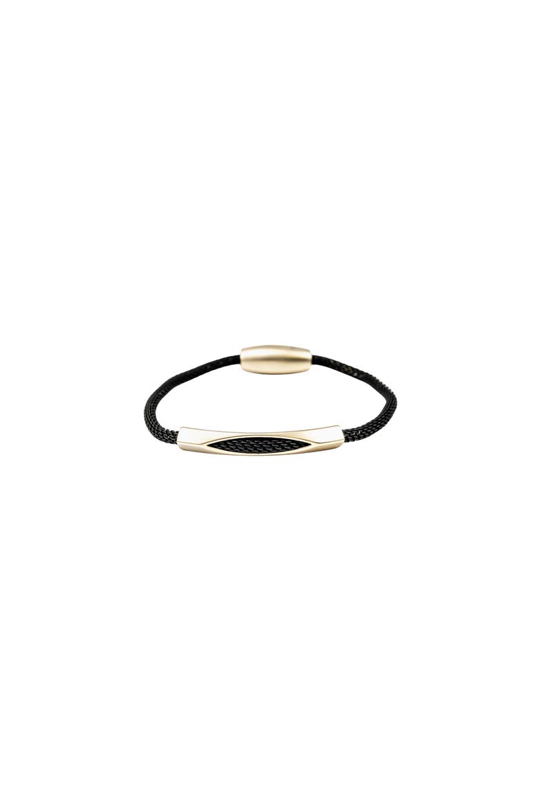 Mila Magnetic Bar Bracelet Unique Trendy Statement, Main, color, Black/Gold