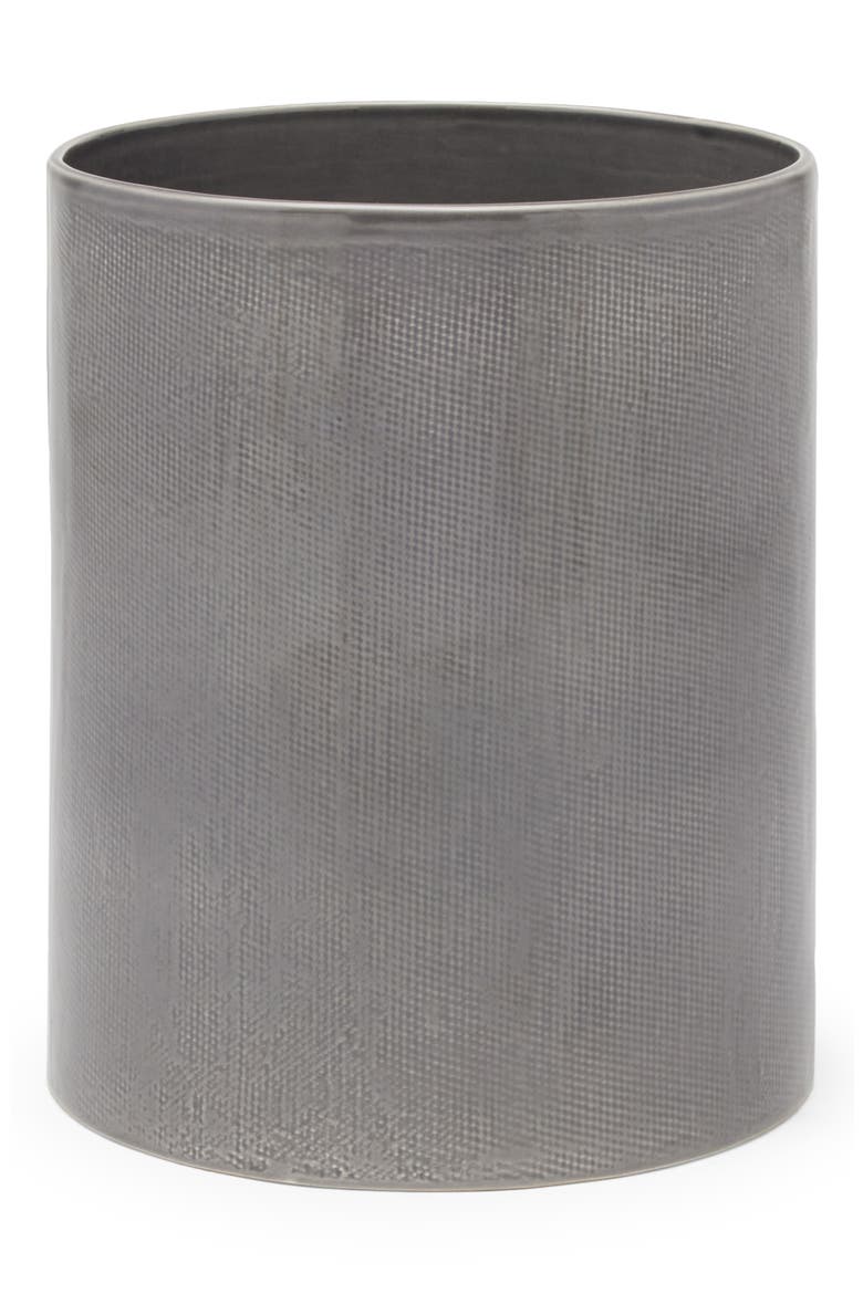 Cordoba Ceramic Wastebasket, Main, color, GRAY BURLAP