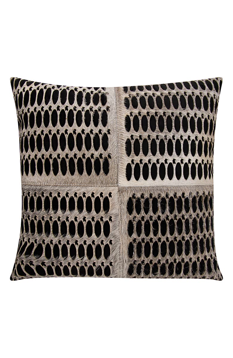 Mina Victory Calf Hair Accent Pillow, Main, color, Grey