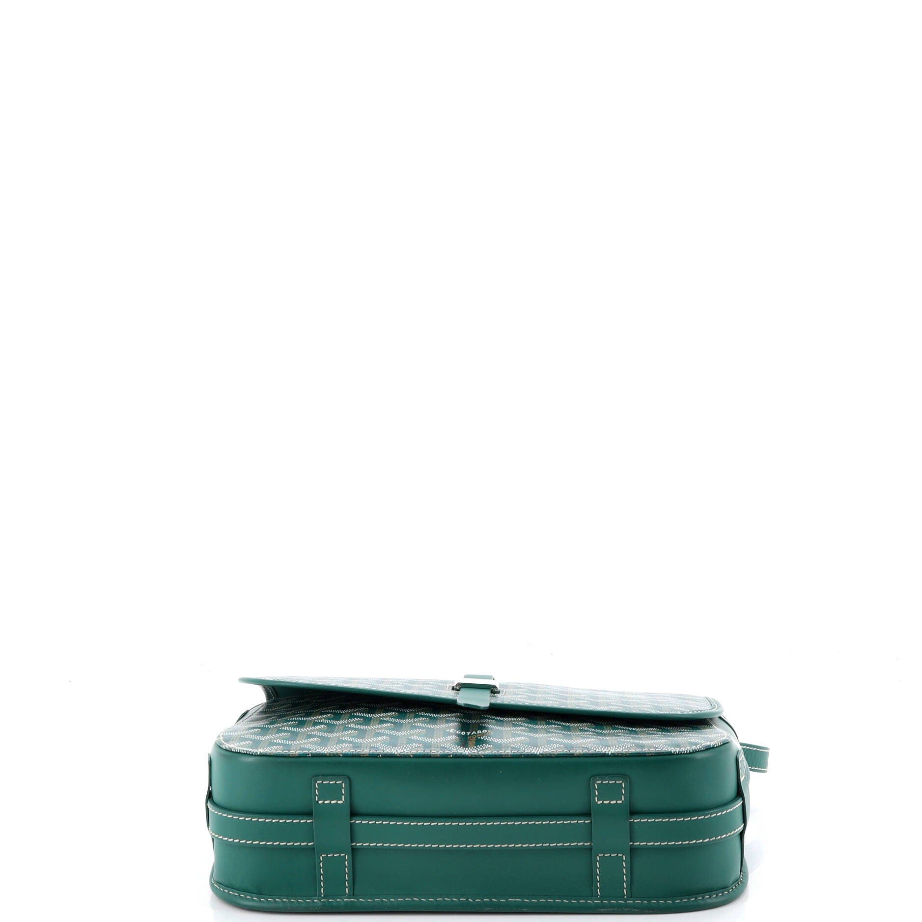 Pre-Owned Goyard Belvedere II Messenger Bag Coated Canvas MM, Alternate, color, Green