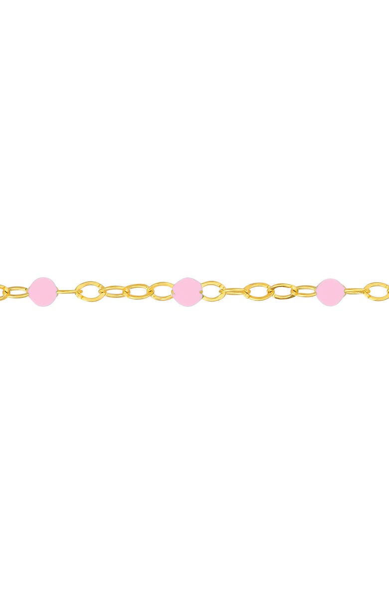ES JEWELRY Enamel Station Chain Anklet, Alternate, color, Pink