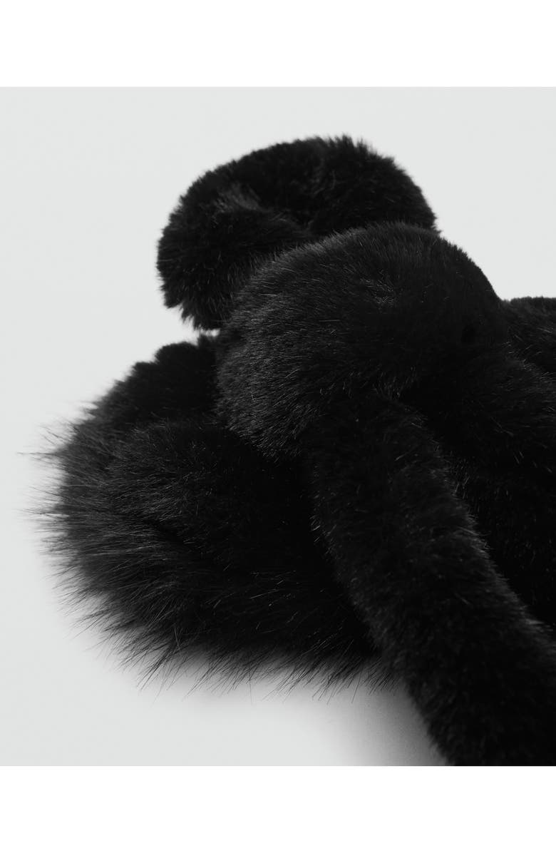 MANGO TEEN Faux Fur Scarf, Alternate, color, Black