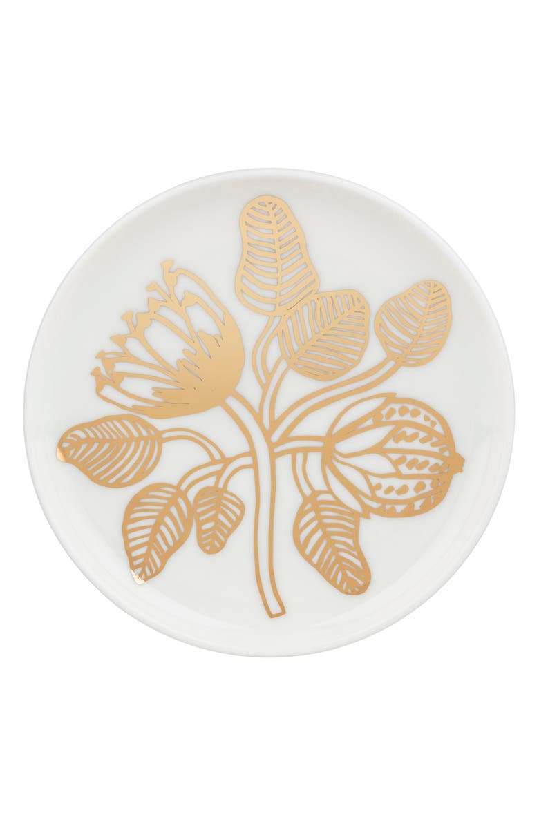 Marimekko Tiara Stoneware Plate, Main, color, White Gold