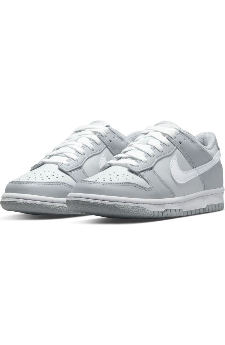 Nike Kids' Dunk Low Basketball Sneaker, Main, color, Platinum/ White/ Wolf Grey