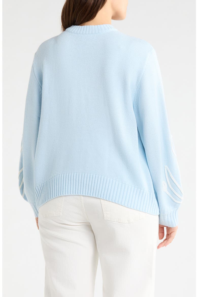 Celestial Floral Embroidered Sweater, Alternate, color, BLUE-IVORY