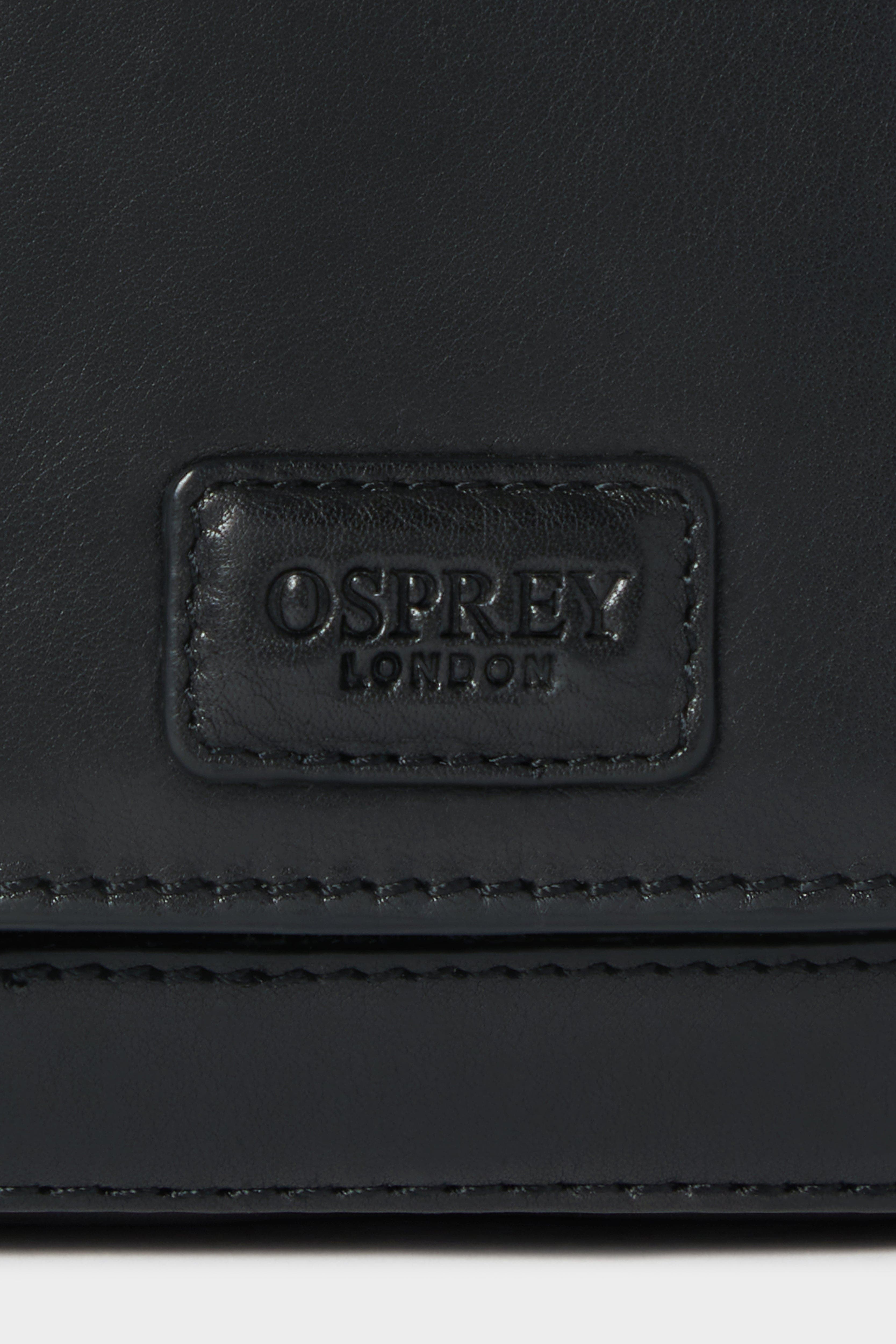Osprey London The Oxford Micro Leather Crossbody Bag, Alternate, color, Black