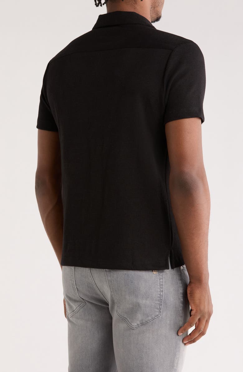 DENIM AND FLOWER Cotton Blend Camp Shirt, Alternate, color, Black W/ Geo