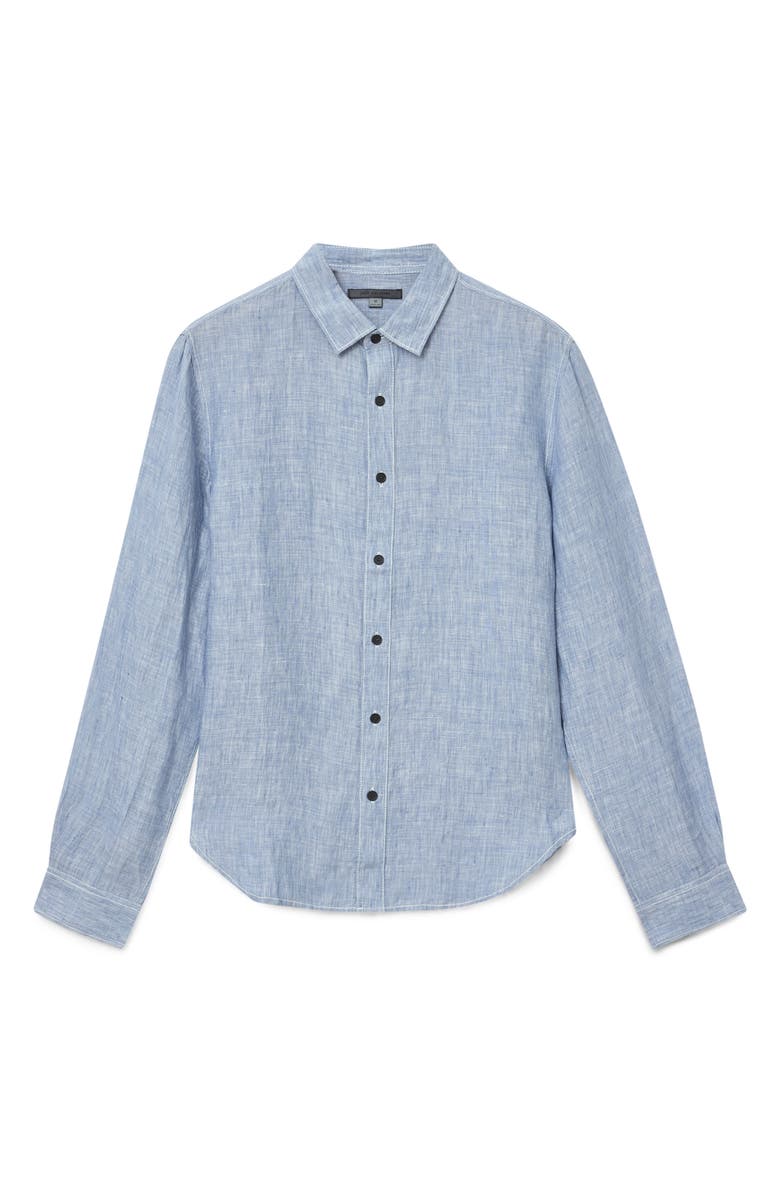 John Varvatos Ben Linen Button-Up Shirt, Alternate, color, Fountain Heather