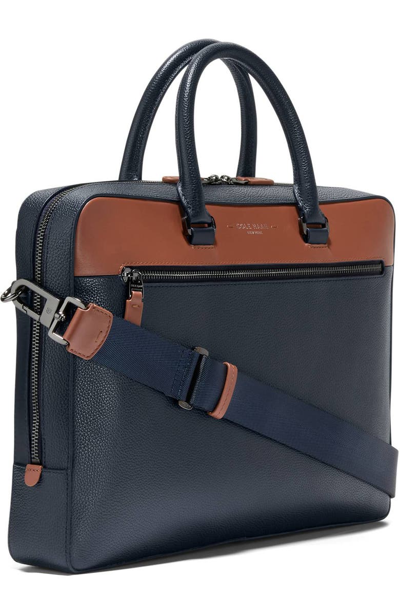 Cole Haan Damon Briefcase, Alternate, color, Navy Blazer/ New British Tan