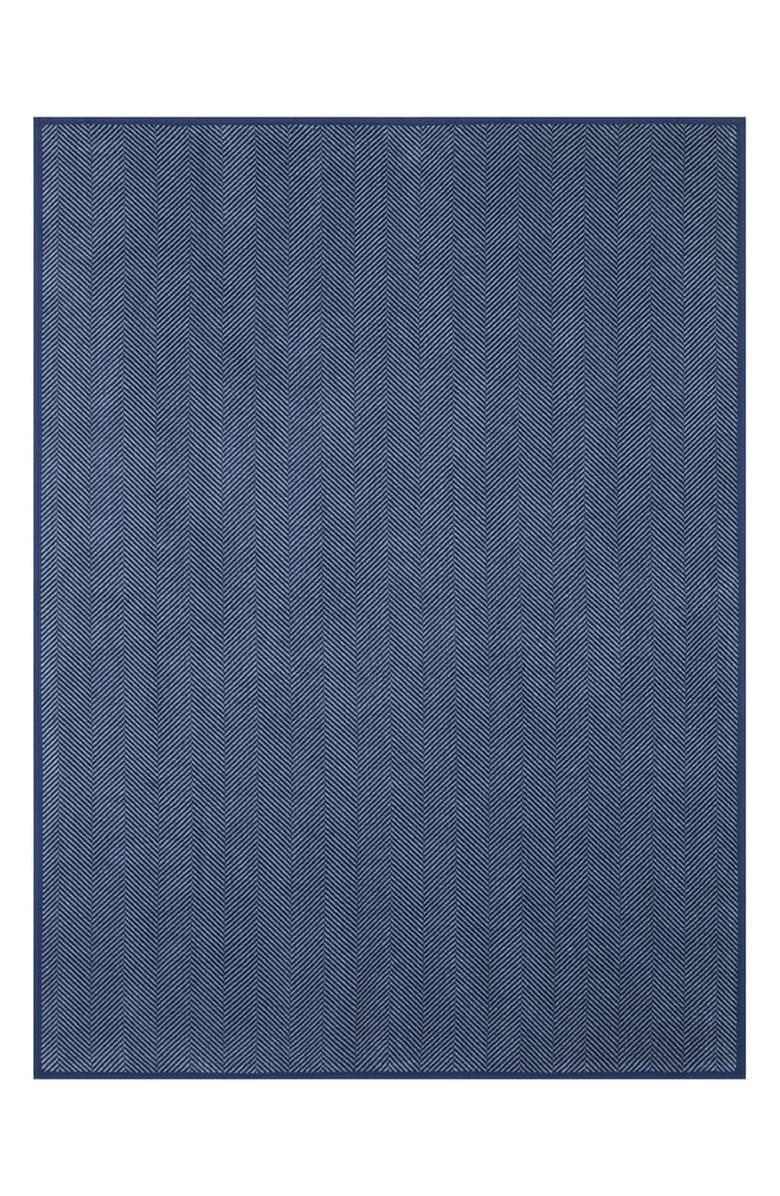 ChappyWrap Harborview Herringbone Throw Blanket, Alternate, color, Navy