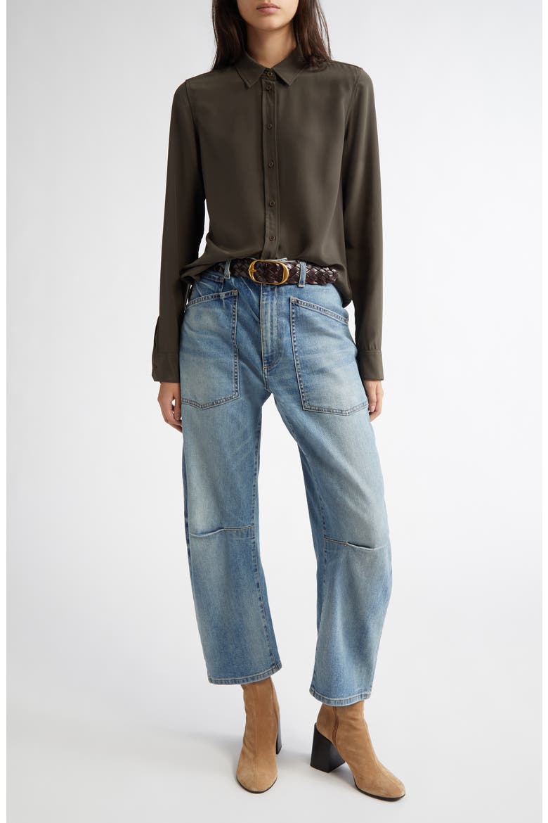 Shon High Waist Barrel Leg Jeans, Alternate, color, SUMMER WASH