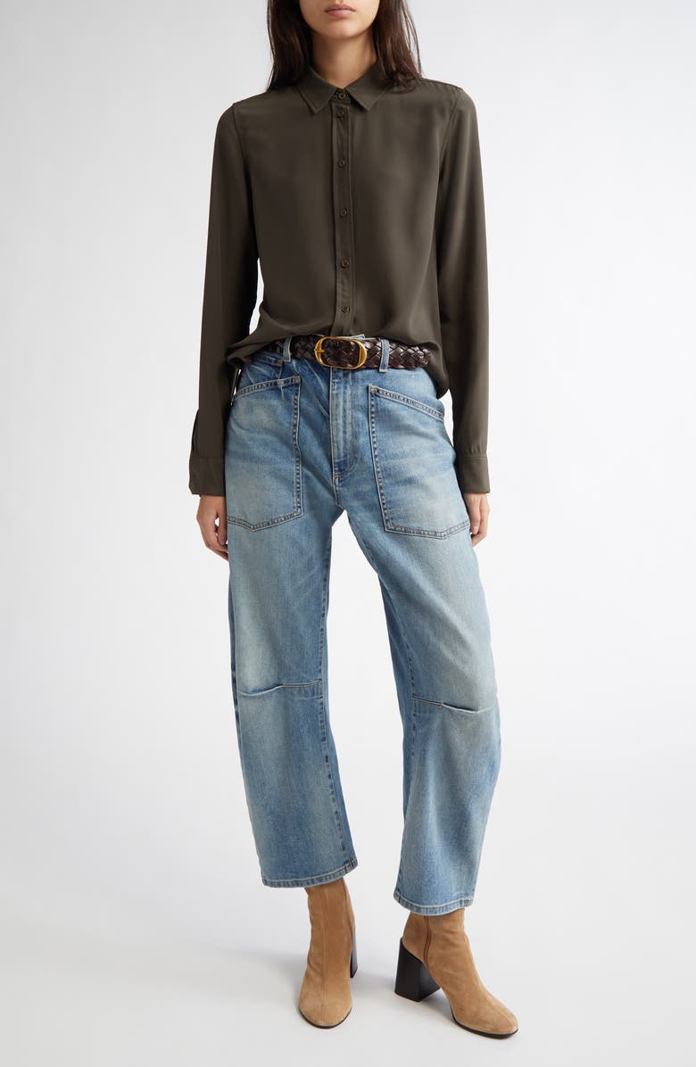 Nili Lotan Shon High Waist Barrel Leg Jeans, Alternate, color, 