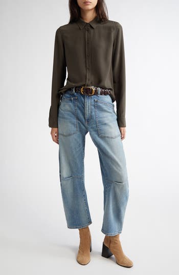 Shon High Waist Barrel Leg Jeans