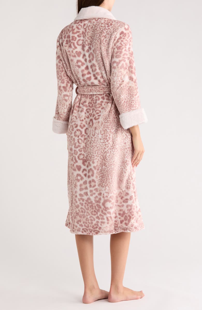 Natori Leopard Faux Fur Robe, Alternate, color, Blush
