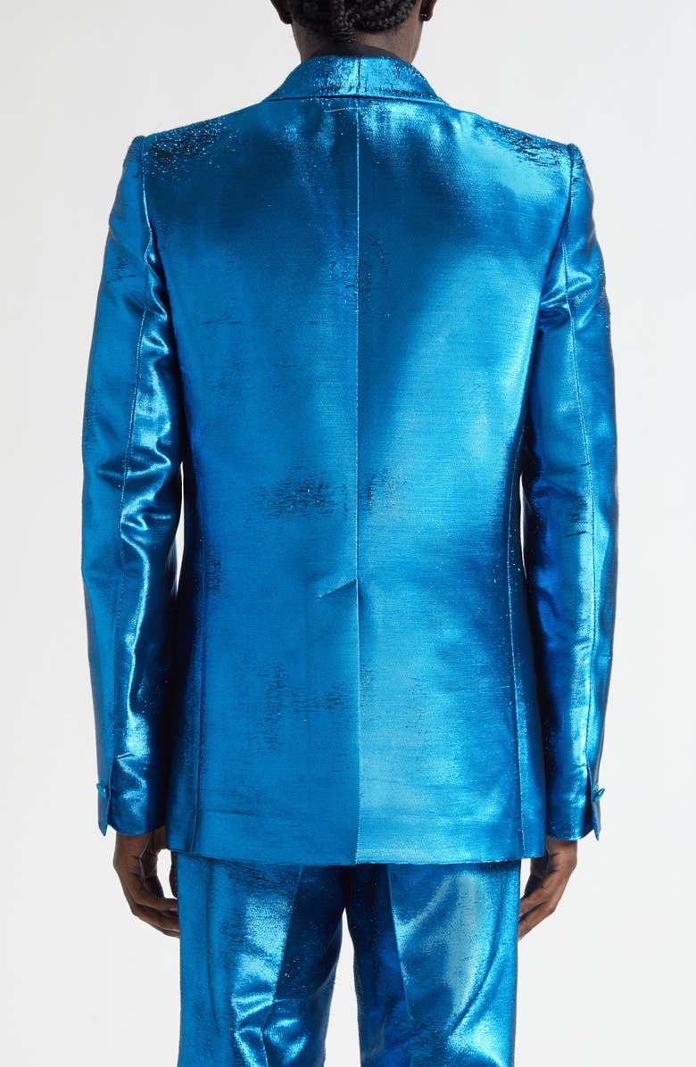 MM6 Maison Margiela Distressed Jacquard Suit Jacket, Alternate, color, Blue