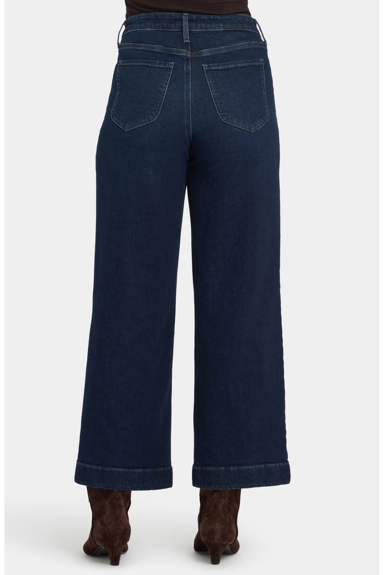 Teresa Patch Pocket High Waist Ankle Wide Leg Jeans, Alternate, color, BLACKEN BLUE
