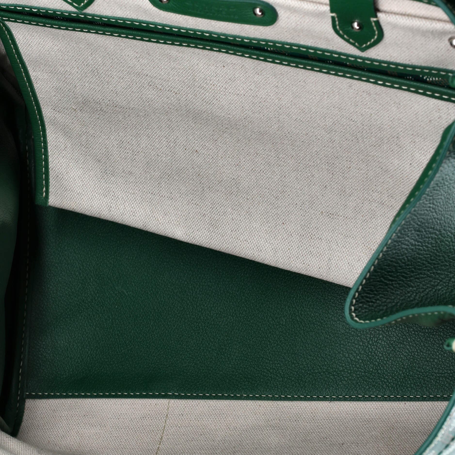 Pre-Owned Goyard Saigon Tote Bag Coated Canvas with Leather, Alternate, color, Green