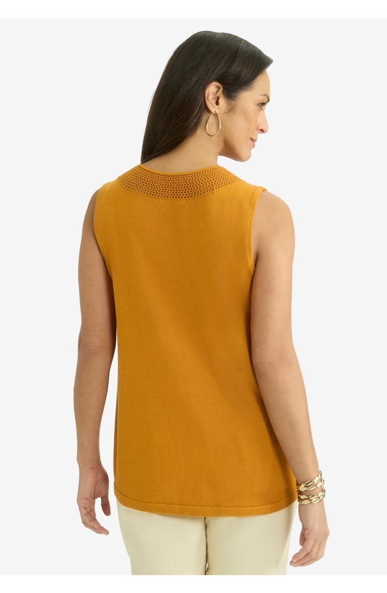 Jessica London Crochet Trim Shell, Alternate, color,