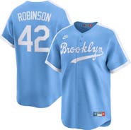 Nike Men's Nike Jackie Robinson Light Blue Brooklyn Dodgers Cooperstown Collection Limited Jersey