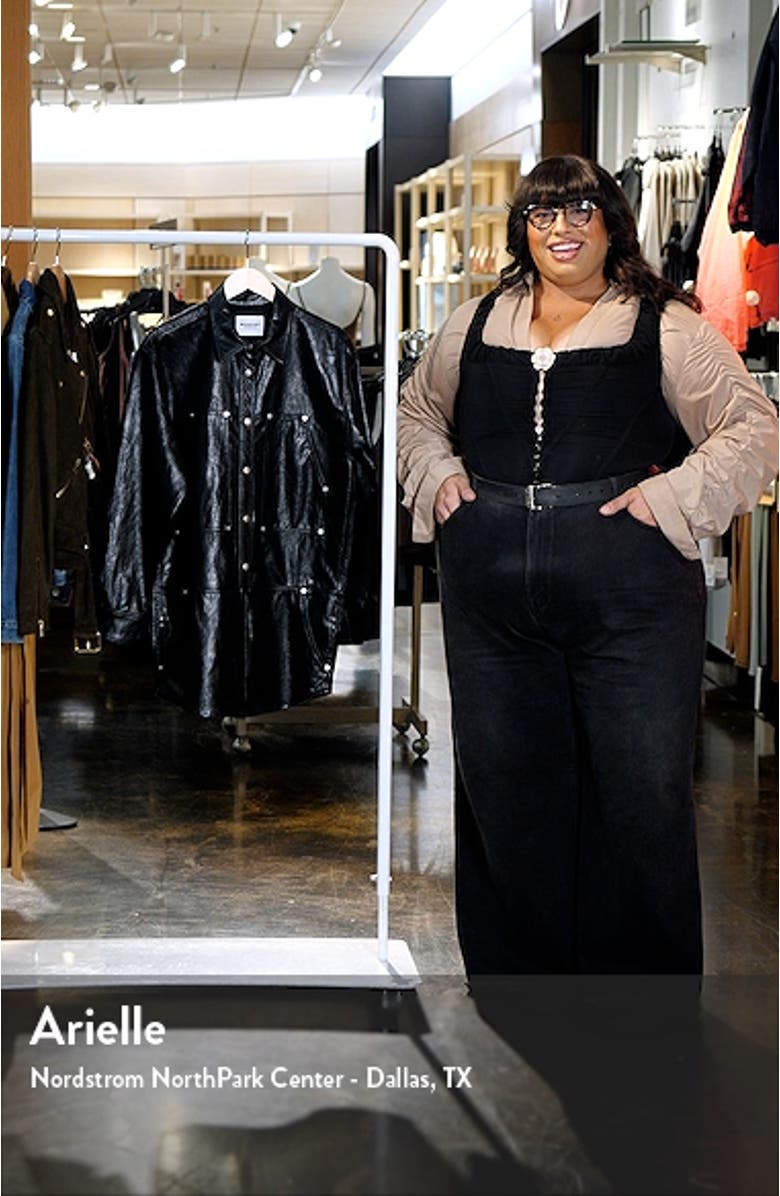 Ayali Faux Leather Mini Shirtdress, sales video thumbnail