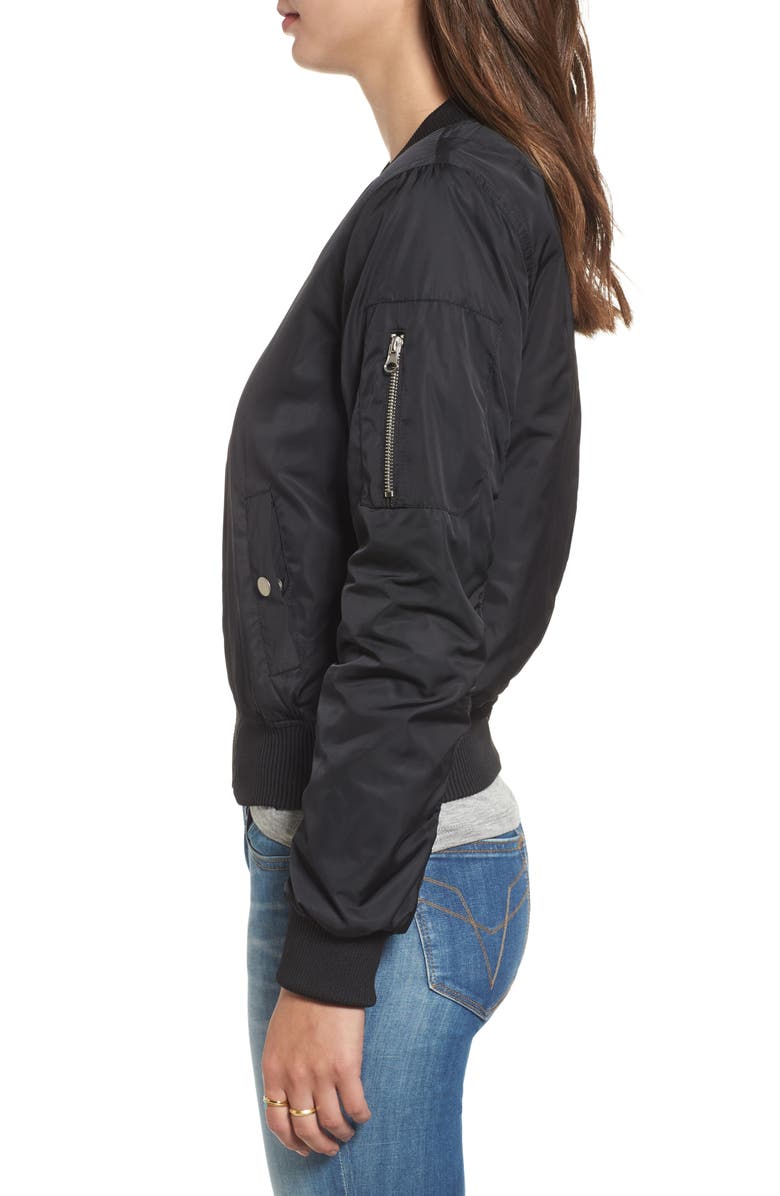 BB Dakota by Steve Madden BB Dakota Graham Satin Bomber Jacket, Alternate, color,