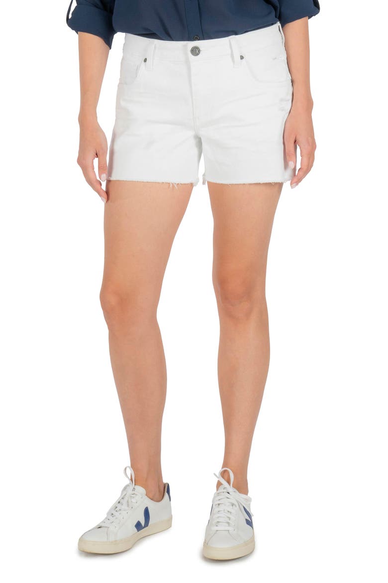 Jane High Waist Denim Shorts, Main, color, OPTIC WHITE