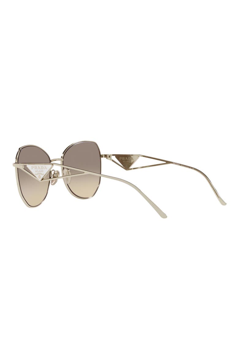 57mm Gradient Round Sunglasses, Alternate, color, PALE GOLD
