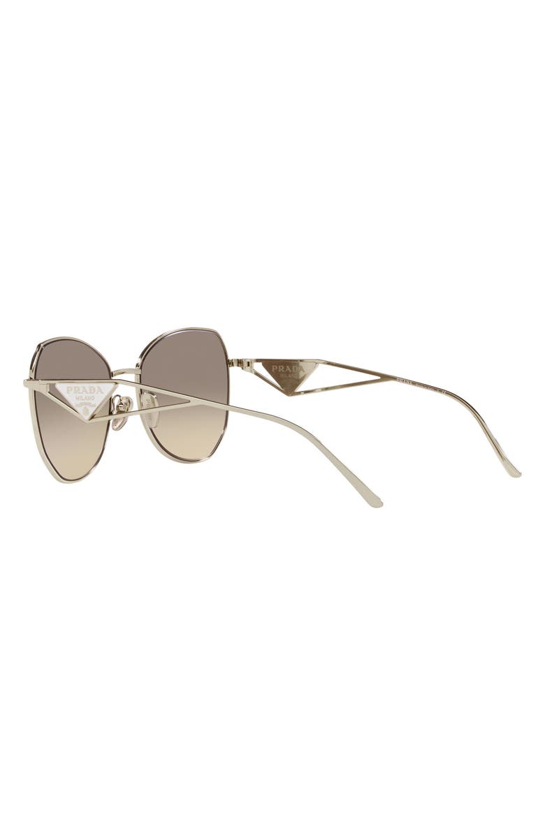 Prada 57mm Gradient Round Sunglasses, Alternate, color, Pale Gold