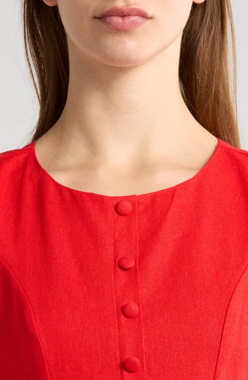Wayf Martini Linen Blend Minidress In Red