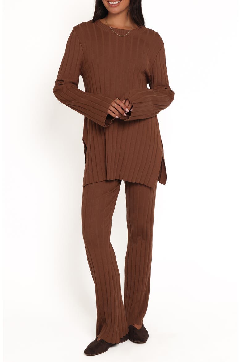 Silvie Rib Pajamas, Main, color, CHOCOLATE