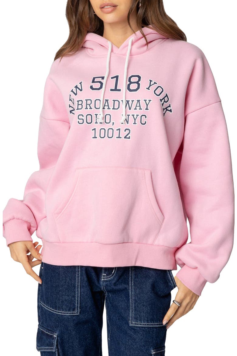 New York Oversize Hoodie, Main, color, LIGHT-PINK