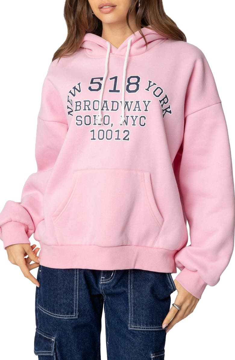 EDIKTED New York Oversize Hoodie, Main, color, Light-Pink