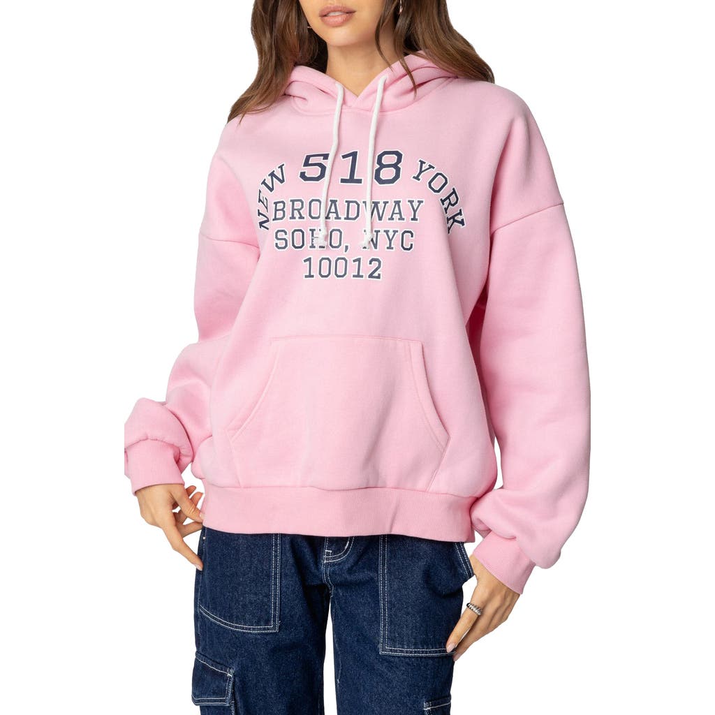 Edikted New York Oversize Hoodie In Light-pink