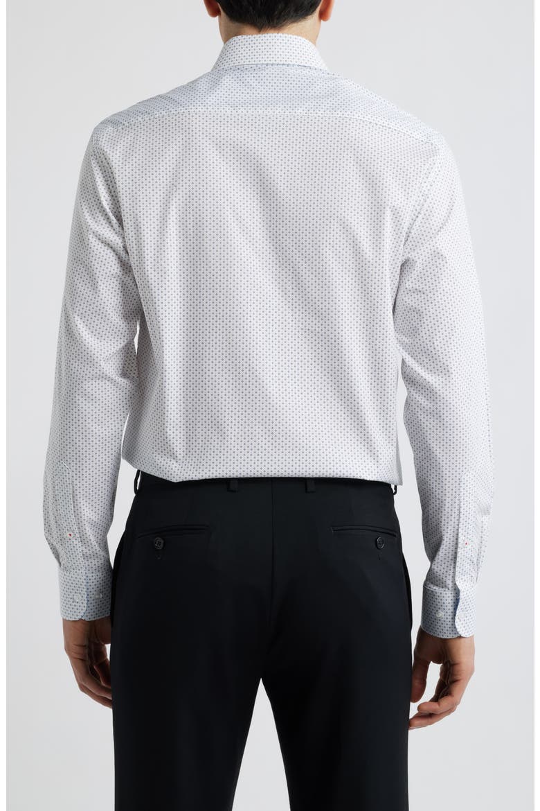 Paris Modern Fit Neat Floral Print Cotton Dress Shirt, Alternate, color, WHITE