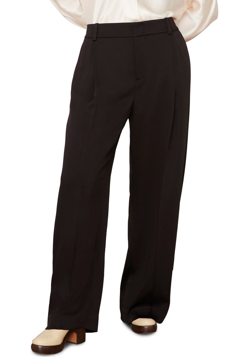 Tailored Wide Leg Trousers, Main, color, BLACK